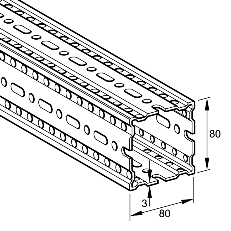 Trägerprofil TP 80/80 Trägerprofil TP 80/80